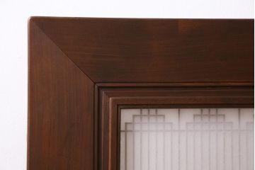 ビンテージ家具　昭和中期　両面ガラス　上手物!組子細工が目を惹くつい立て(衝立、仕切り、パーテーション、組子、ヴィンテージ)(R-045499)