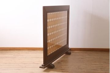 ビンテージ家具　昭和中期　両面ガラス　上手物!組子細工が目を惹くつい立て(衝立、仕切り、パーテーション、組子、ヴィンテージ)(R-045499)