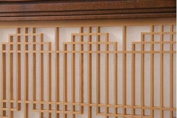 ビンテージ家具　昭和中期　両面ガラス　上手物!組子細工が目を惹くつい立て(衝立、仕切り、パーテーション、組子、ヴィンテージ)(R-045499)