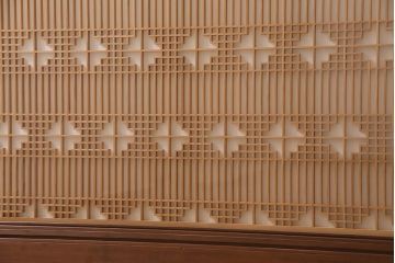 ビンテージ家具　昭和中期　両面ガラス　上手物!組子細工が目を惹くつい立て(衝立、仕切り、パーテーション、組子、ヴィンテージ)(R-045499)