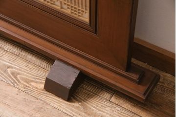 ビンテージ家具　昭和中期　両面ガラス　上手物!組子細工が目を惹くつい立て(衝立、仕切り、パーテーション、組子、ヴィンテージ)(R-045499)