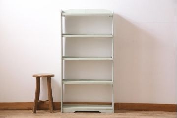 ペイント家具　昭和中期　フレンチカントリーにぴったりなオープンラック(本棚、ウッドシェルフ、収納棚、飾り棚)(R-045501)