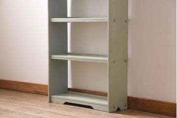 ペイント家具　昭和中期　フレンチカントリーにぴったりなオープンラック(本棚、ウッドシェルフ、収納棚、飾り棚)(R-045501)