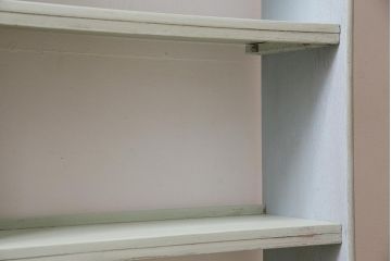 ペイント家具　昭和中期　フレンチカントリーにぴったりなオープンラック(本棚、ウッドシェルフ、収納棚、飾り棚)(R-045501)
