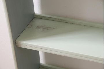 ペイント家具　昭和中期　フレンチカントリーにぴったりなオープンラック(本棚、ウッドシェルフ、収納棚、飾り棚)(R-045501)