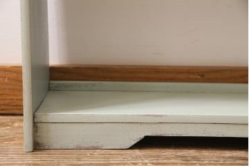ペイント家具　昭和中期　フレンチカントリーにぴったりなオープンラック(本棚、ウッドシェルフ、収納棚、飾り棚)(R-045501)