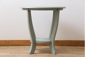 ペイント家具　昭和中期　コーヒーテーブル(ラウンドテーブル、花台)(R-045502)