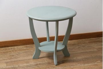 ペイント家具　昭和中期　コーヒーテーブル(ラウンドテーブル、花台)(R-045502)