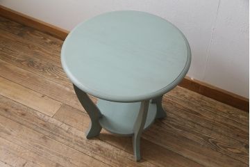 ペイント家具　昭和中期　コーヒーテーブル(ラウンドテーブル、花台)(R-045502)