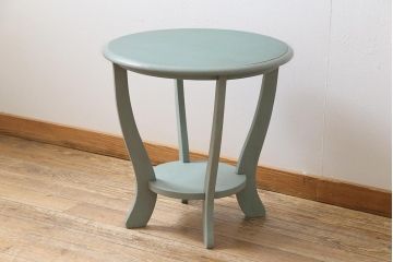 ペイント家具　昭和中期　コーヒーテーブル(ラウンドテーブル、花台)(R-045502)