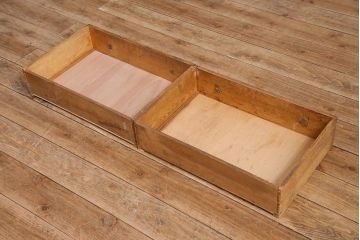 アンティーク家具　イギリスアンティーク　1910年頃　ストリップド(剥離)　オーク材　鏡付き!　キャビネット(サイドボード、収納棚、戸棚)(R-045505)