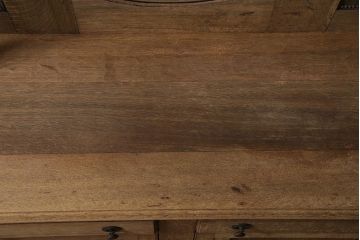 アンティーク家具　イギリスアンティーク　1910年頃　ストリップド(剥離)　オーク材　鏡付き!　キャビネット(サイドボード、収納棚、戸棚)(R-045505)