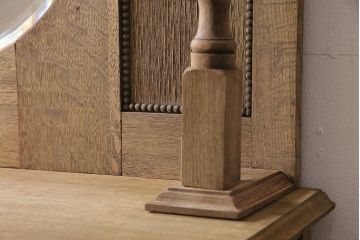 アンティーク家具　イギリスアンティーク　1910年頃　ストリップド(剥離)　オーク材　鏡付き!　キャビネット(サイドボード、収納棚、戸棚)(R-045505)