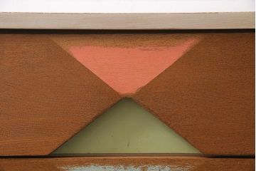 アンティーク家具　昭和中期　レトロな雰囲気のペイントが可愛らしいチェスト(引き出し、サイドチェスト)(R-045514)