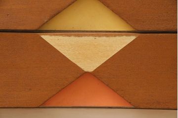 アンティーク家具　昭和中期　レトロな雰囲気のペイントが可愛らしいチェスト(引き出し、サイドチェスト)(R-045514)