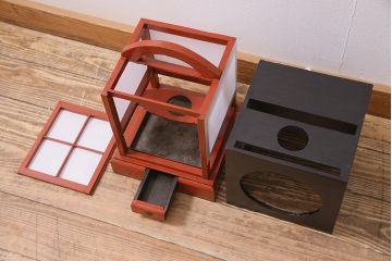 アンティーク雑貨　古民具・骨董  昭和初期　粋な風情溢れる有明行灯・小(行燈・照明)(R-045516)