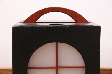 アンティーク雑貨　古民具・骨董　昭和初期　粋な風情溢れる有明行灯・大(行燈・照明)(R-045518)