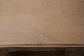 アンティーク家具　昭和中期　ストリップド(剥離)　ナラ材　組立て式　優しい色合いの木肌が素敵な両袖デスク(机、在宅ワーク、在宅用ワークデスク、作業台)(R-045519)