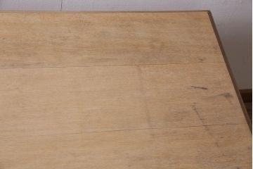 アンティーク家具　昭和中期　ストリップド(剥離)　ナラ材　組立て式　優しい色合いの木肌が素敵な両袖デスク(机、在宅ワーク、在宅用ワークデスク、作業台)(R-045519)