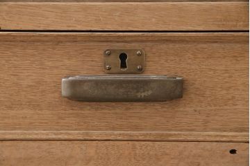 アンティーク家具　昭和中期　ストリップド(剥離)　ナラ材　組立て式　優しい色合いの木肌が素敵な両袖デスク(机、在宅ワーク、在宅用ワークデスク、作業台)(R-045519)