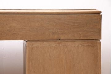 アンティーク家具　昭和中期　ストリップド(剥離)　ナラ材　組立て式　優しい色合いの木肌が素敵な両袖デスク(机、在宅ワーク、在宅用ワークデスク、作業台)(R-045519)