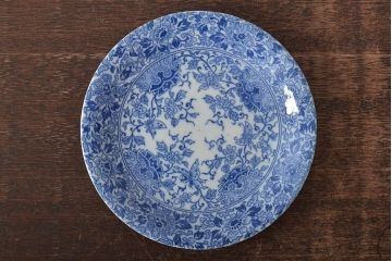 大正〜昭和初期　花蝶文6寸印判皿5枚(伊万里焼、和食器)(R-045521)