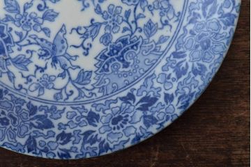 大正〜昭和初期　花蝶文6寸印判皿5枚(伊万里焼、和食器)(R-045521)