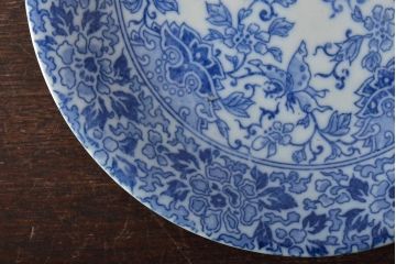 大正〜昭和初期　花蝶文6寸印判皿5枚(伊万里焼、和食器)(R-045521)