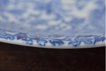 大正〜昭和初期　花蝶文6寸印判皿5枚(伊万里焼、和食器)(R-045521)