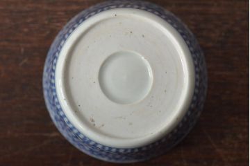 江戸〜明治期　古伊万里　蛸唐草文染付　蕎麦猪口2客(和食器)(R-045522)