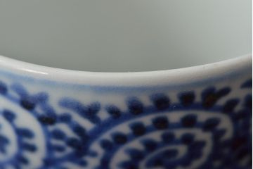 江戸〜明治期　古伊万里　蛸唐草文染付　蕎麦猪口2客(和食器)(R-045524)