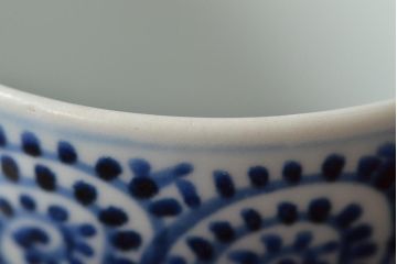 江戸〜明治期　古伊万里　蛸唐草文染付　蕎麦猪口2客(和食器)(R-045525)
