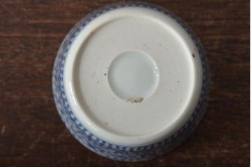 江戸〜明治期　古伊万里　蛸唐草文染付　蕎麦猪口2客(和食器)(R-045525)