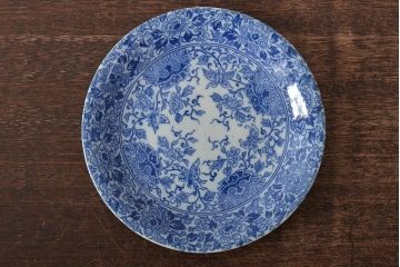 大正〜昭和初期　花蝶文6寸印判皿5枚(伊万里焼、和食器)(R-045527)