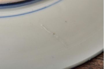 大正〜昭和初期　花蝶文6寸印判皿5枚(伊万里焼、和食器)(R-045527)