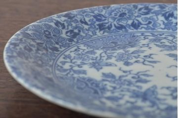 大正〜昭和初期　花蝶文6寸印判皿5枚(伊万里焼、和食器)(R-045528)