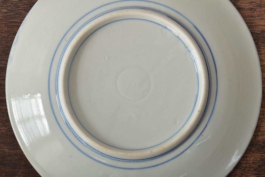 大正〜昭和初期　花蝶文6寸印判皿5枚(伊万里焼、和食器)(R-045528)