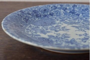 大正〜昭和初期　花蝶文6寸印判皿6枚(伊万里焼、和食器)(R-045529)