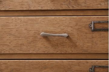 アンティーク家具　和製　ストリップド(剥離)　ナラ材の風合いが素朴な小引き出し(引き出し、小物収納、小物入れ)(R-045557)