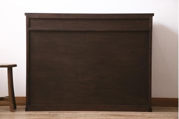 ラフジュ工房オリジナル　古建具リメイク　ダイヤガラス・すりガラス・花菱文様ガラス　大正ロマン薫るキャビネット(ガラス戸棚、収納棚)(R-045559)
