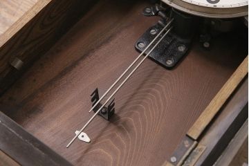 アンティーク時計　昭和中期　愛知時計電機(アイチ、AICHI)　ゼンマイ式　21DAY　柱時計(振り子時計、掛け時計)(R-045564)