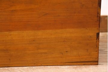 アンティーク雑貨　昭和レトロ　ヒノキ材　温かみのある質感が魅力の木製収納ボックス(小物入れ、収納箱、木箱)(R-045580)