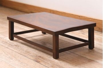 アンティーク家具　大正昭和初期　総ケヤキ材　漆塗り　和の趣あふれる花台(ローテーブル、豆ちゃぶ台)(R-045588)