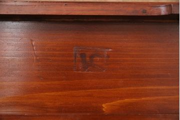 アンティーク雑貨　昭和初期　漆塗りの朱が美しい脚付きお膳(漆器)(R-045589)