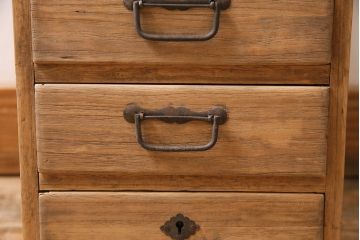 アンティーク家具　ストリップド(剥離)　昭和初期　桐材　素朴な雰囲気が魅力の小引き出し(小物入れ、卓上収納)(R-045591)
