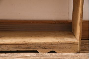 アンティーク家具　大正期　ヒノキ材　昔懐かしい雰囲気の本棚(オープンラック、棚、ウッドシェルフ)(R-045594)