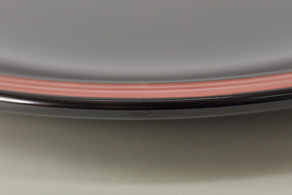 平安象彦　黒塗縁独楽塗　銘々皿　共箱(R-045603)