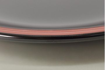 平安象彦　黒塗縁独楽塗　銘々皿　共箱(R-045603)