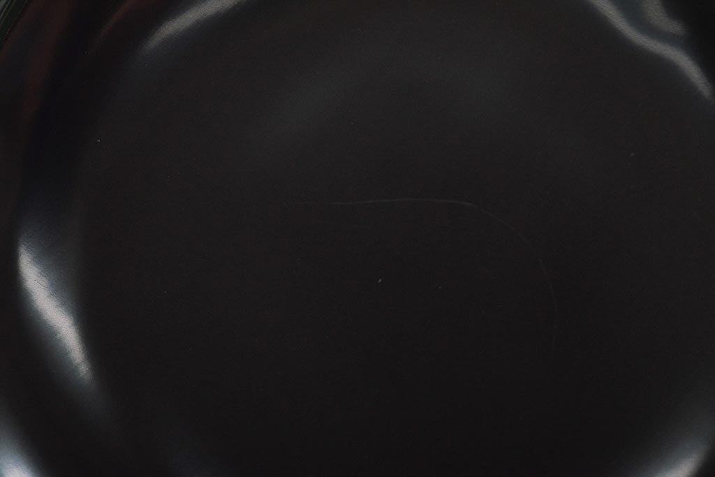 平安象彦　黒塗縁独楽塗　銘々皿　共箱(R-045603)