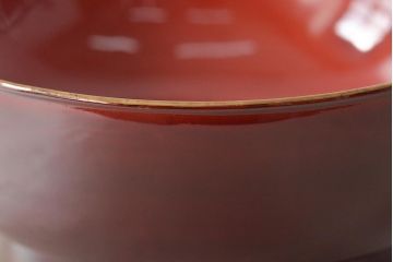 大正〜昭和初期　梅に松ぼっくり　折鶴蒔絵　木製椀5客(蓋付き椀、お椀)(R-045610)